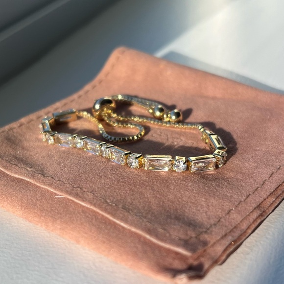 Leah Alexandra Jewelry - Leah Alexandra 14k Gold Vermeil Adjustable Tennis Bracelet
